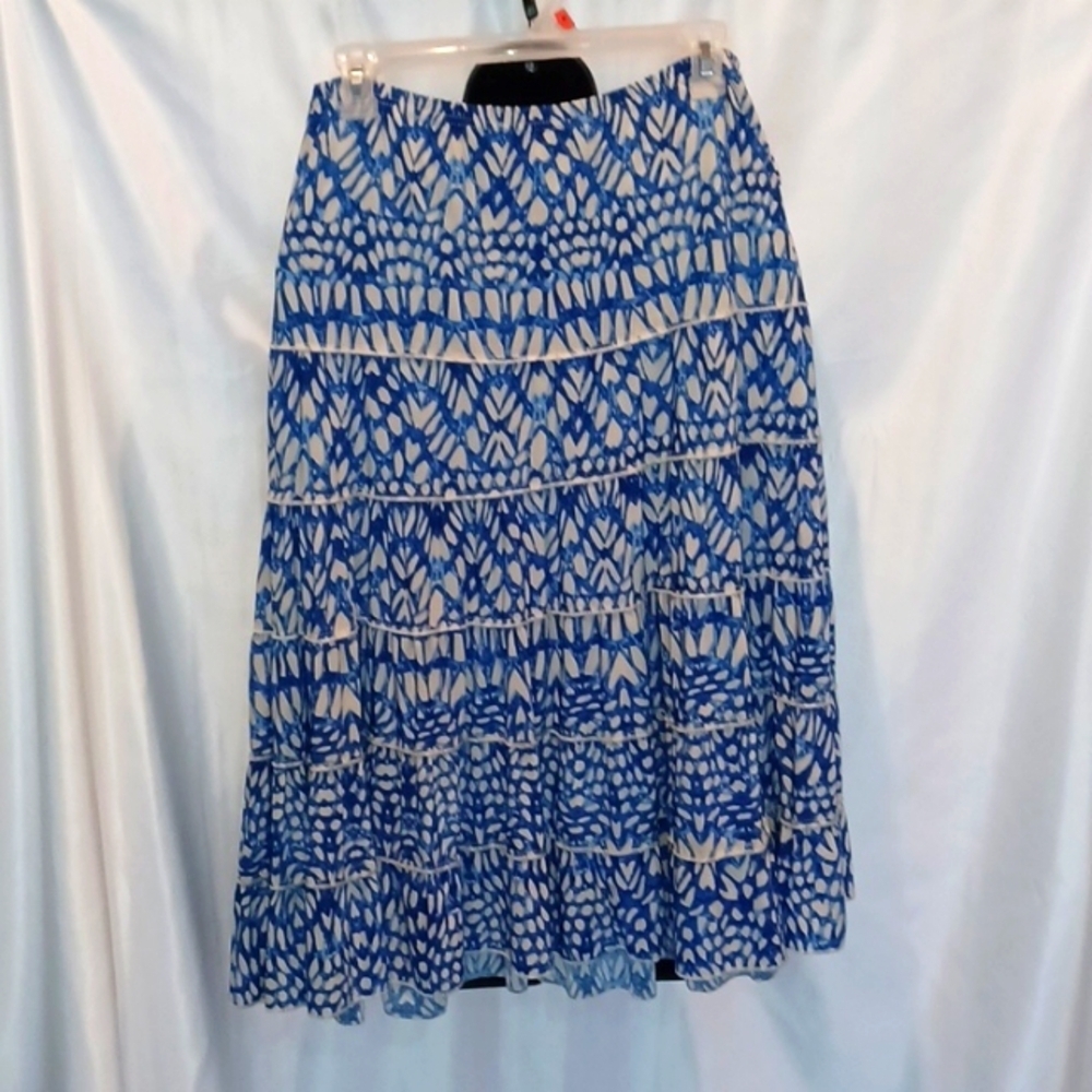 ๐ค๐คMetro Wear Women's Blue & White Floral Tiered Skirt ๐ค๐ค